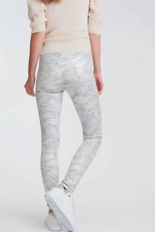 Pantalon super skinny motif camouflage - Pantalons