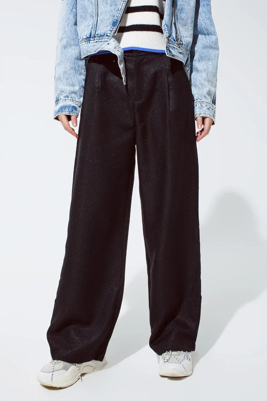 Pantalon surdimensionné en noir - Pantalons