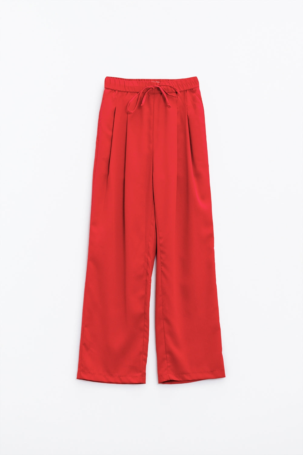 Pants In Coral With Front Pockets And Drawstring Closing