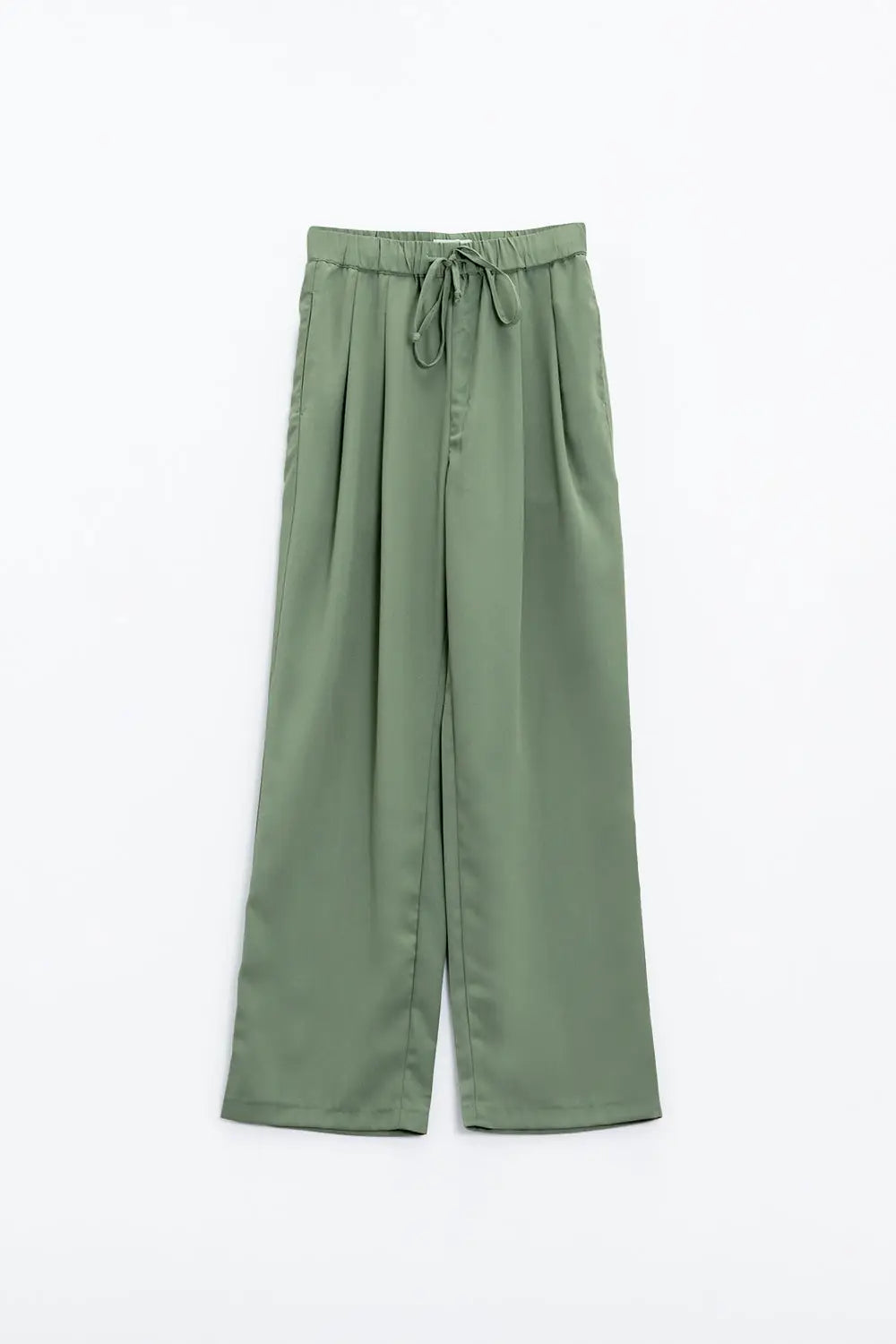 Pants In Green With Front Pockets And Drawstring Closing - Pants