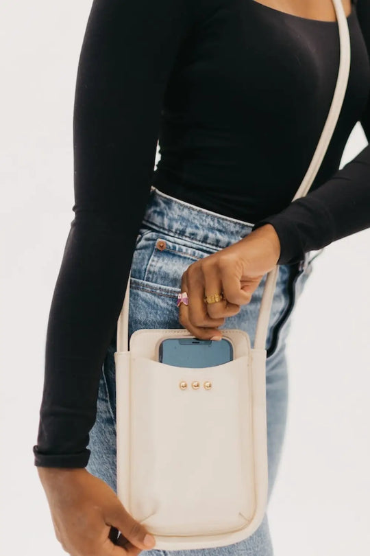 Parker Phone Crossbody Bag Cream Crossbody Bag