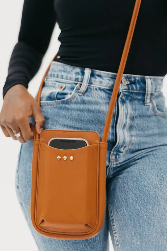 Parker Phone Crossbody Bag Brown Crossbody Bag