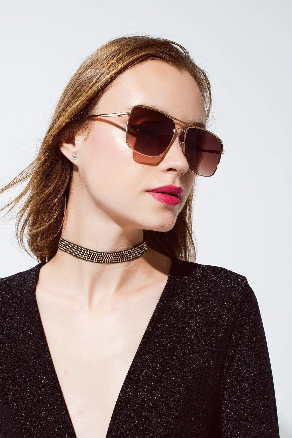 Party Body à manches longues brillant en noir - Tops