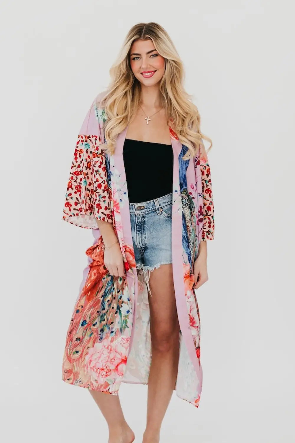 Peacock Summer Kimono - Kimono