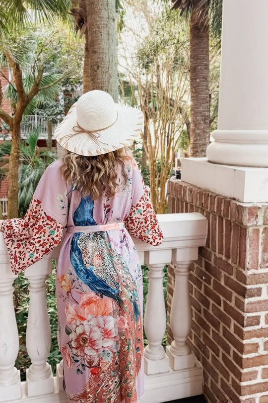 Peacock Summer Kimono - Kimono