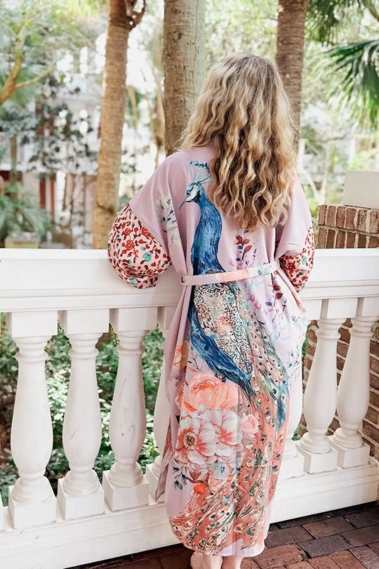 Peacock Summer Kimono - Kimono