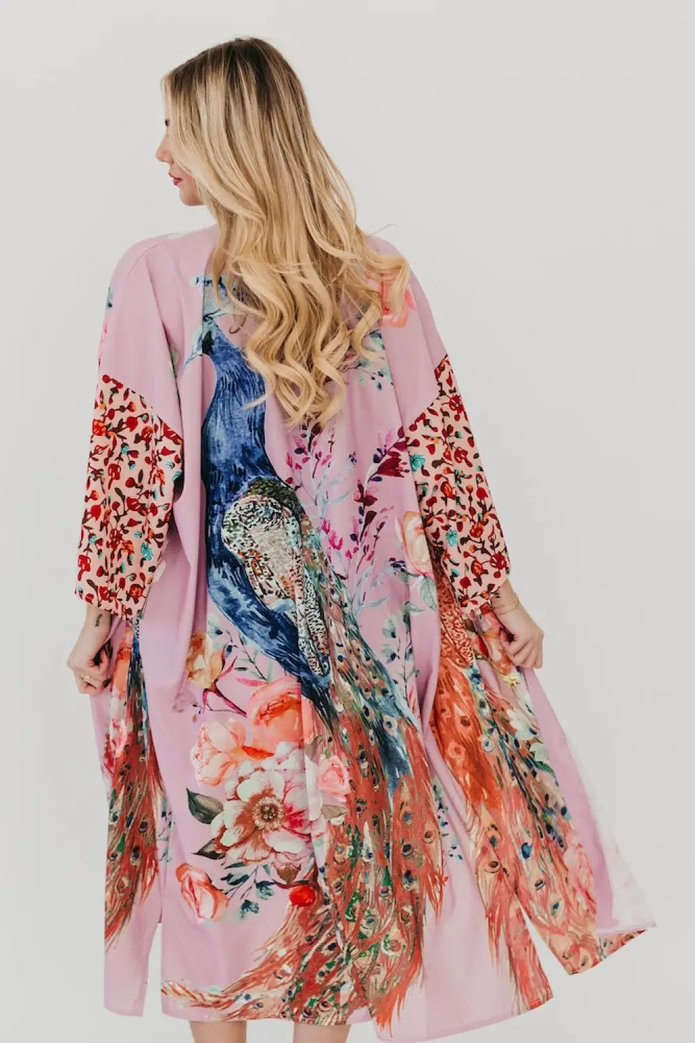 Peacock Summer Kimono - Kimono