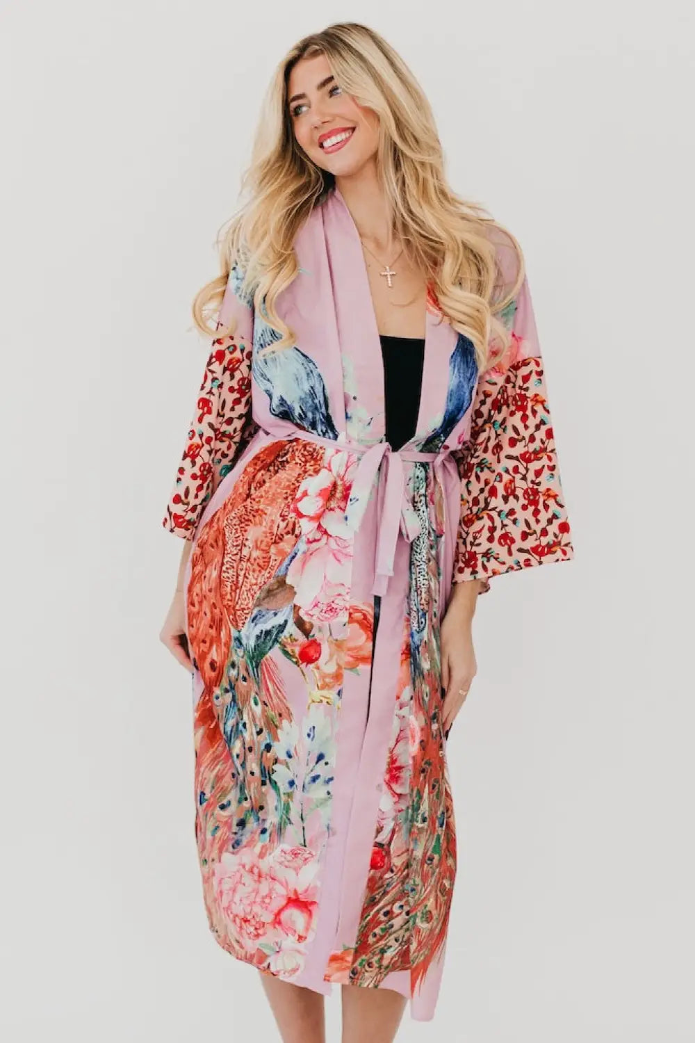 Peacock Summer Kimono - Kimono