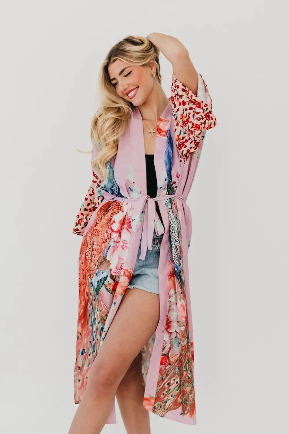 Peacock Summer Kimono - Kimono