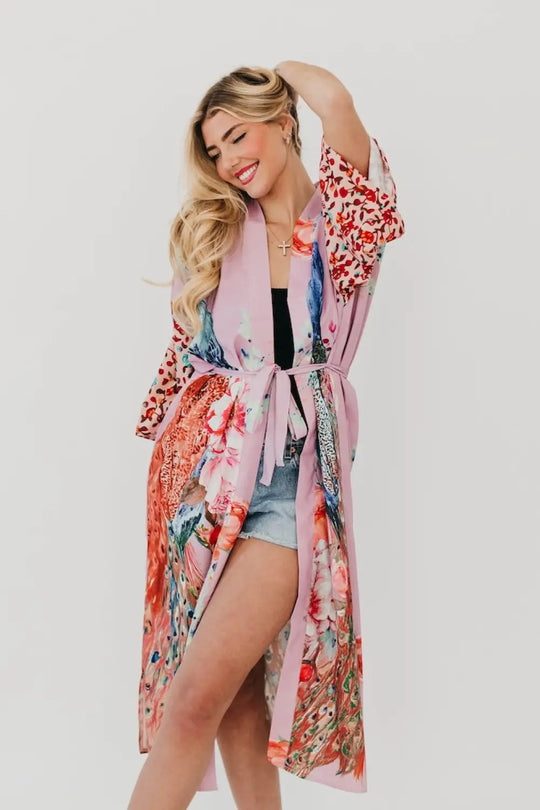 Peacock Summer Kimono - Kimono