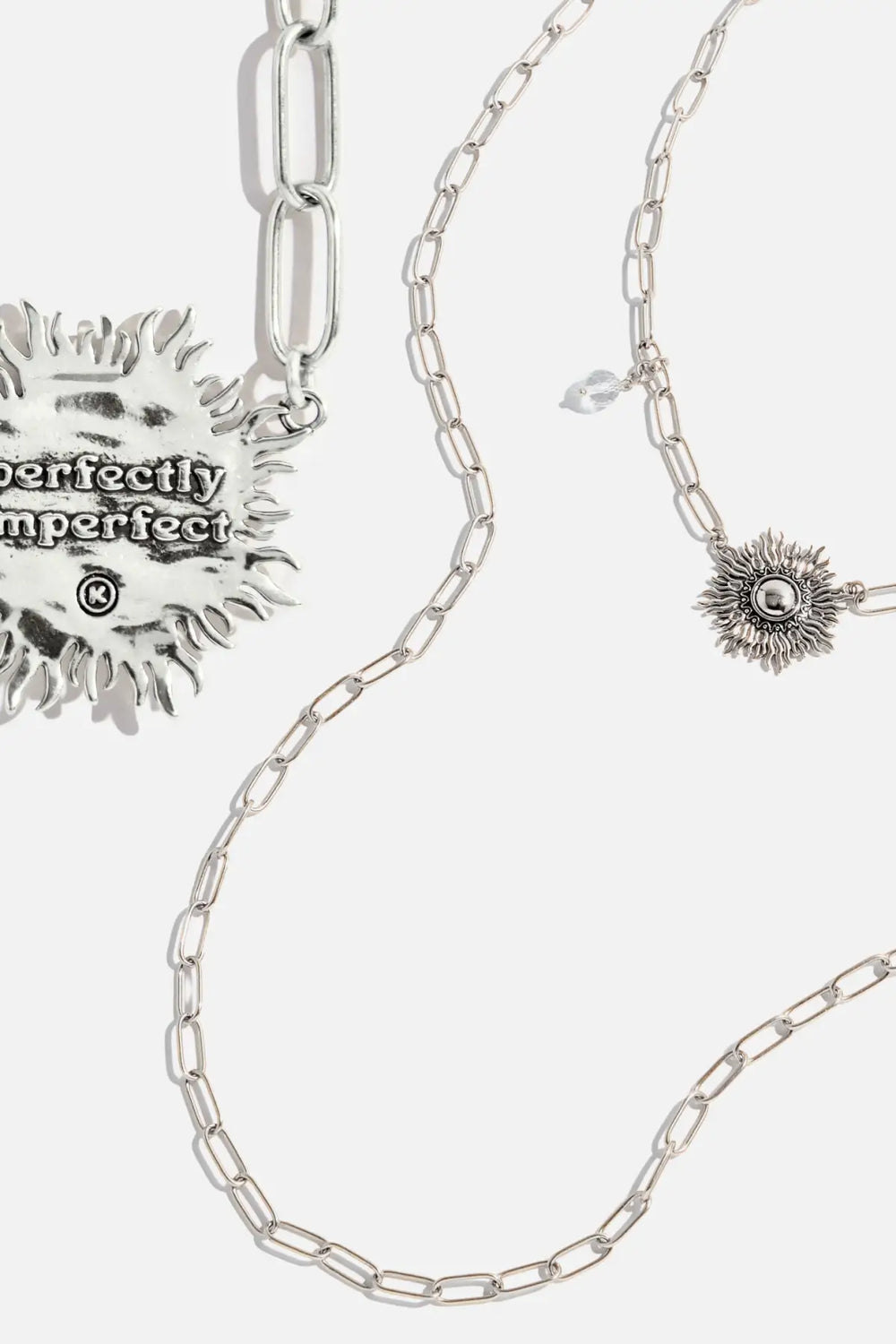 Perfectly Imperfect Sunburst Long Chain Necklace - Silver - Long chain