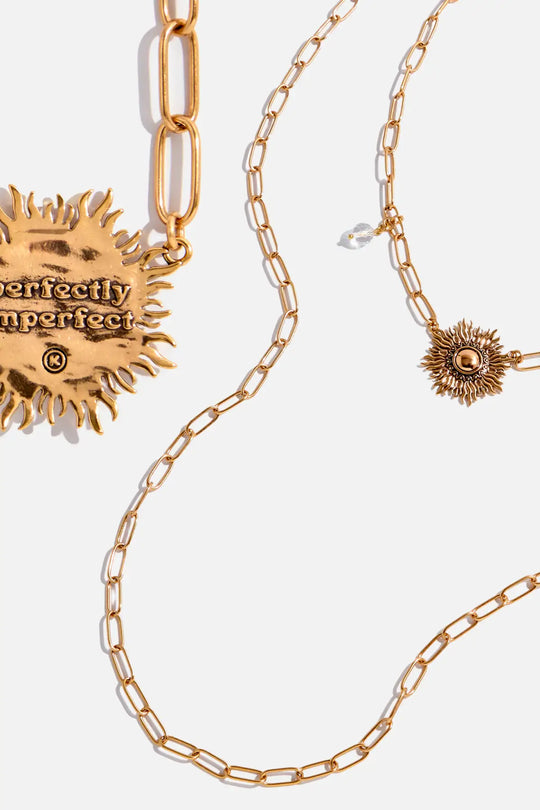 Perfectly Imperfect Starburst Long Chain Necklace - Antique Gold - Long chain