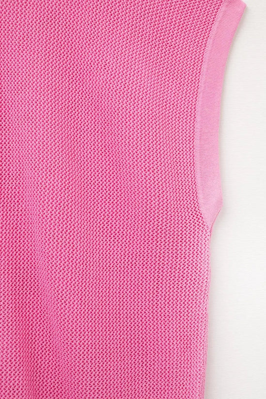 grid knit sweater in fuchsia color - One Size / Fuchsia - Sweaters