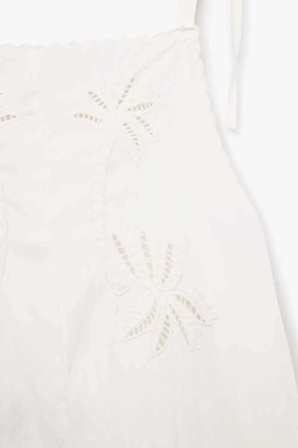 White Embroidered Palm Tree Playsuit - Dresses