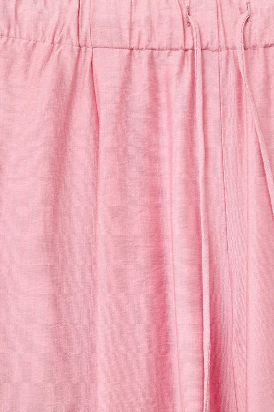 Pink pants with wide leg in light viscose fabric - Pants