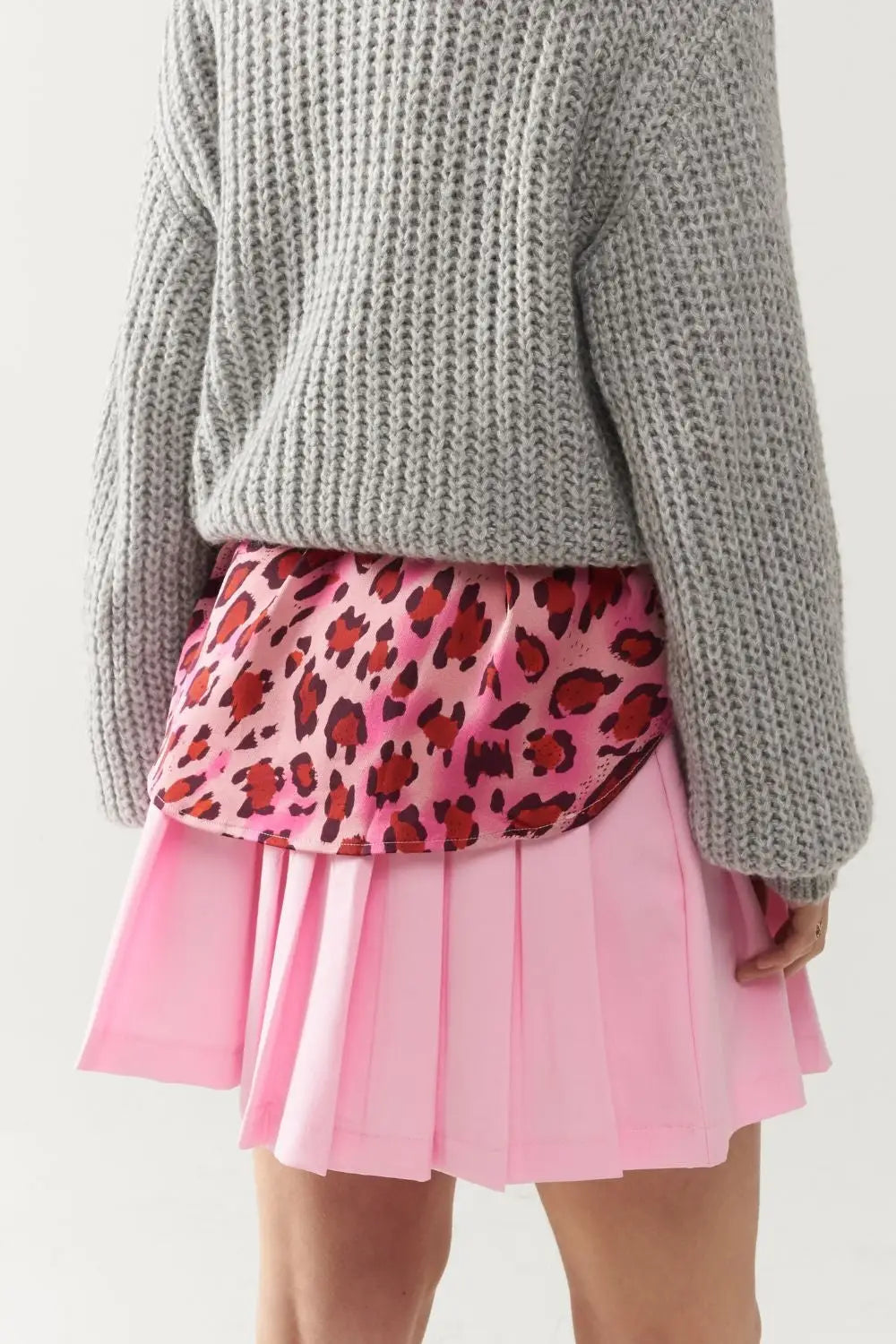 pink pleated mini skirt - Skirts