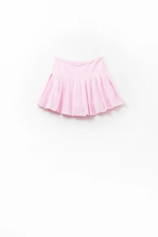 pink pleated mini skirt - Skirts