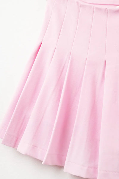 pink pleated mini skirt - Skirts