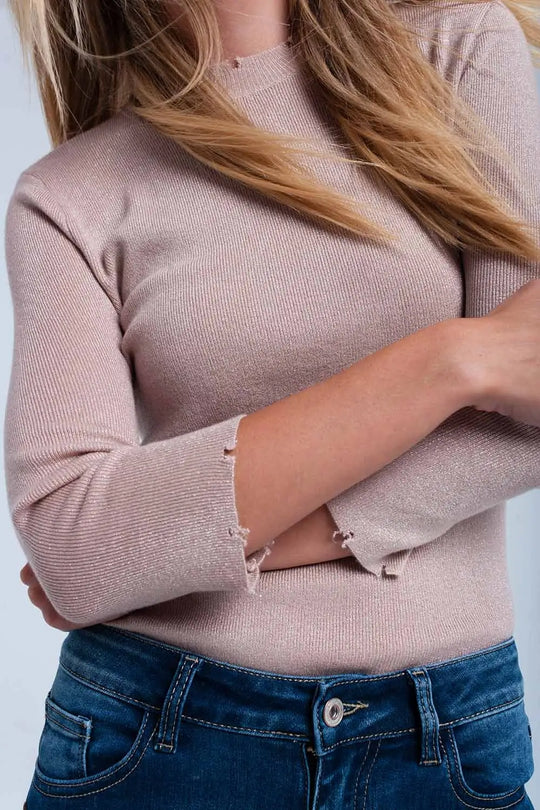 Pink shiny sweater - Sweaters