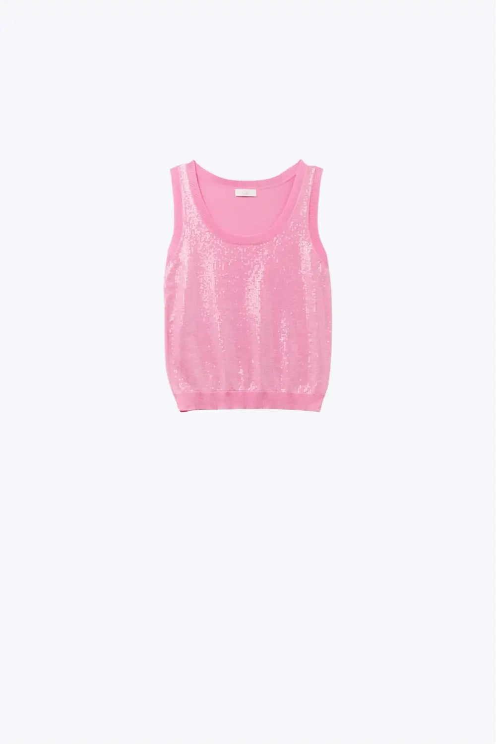 Q2 pink sleeveless knitted sweater with sequins