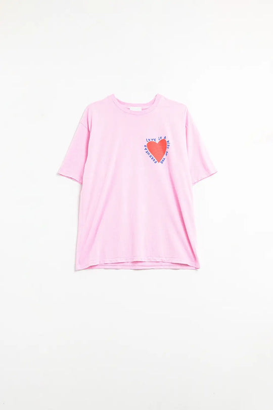 Q2 Pink T-shirt With Love is a Kiss on the Forehead