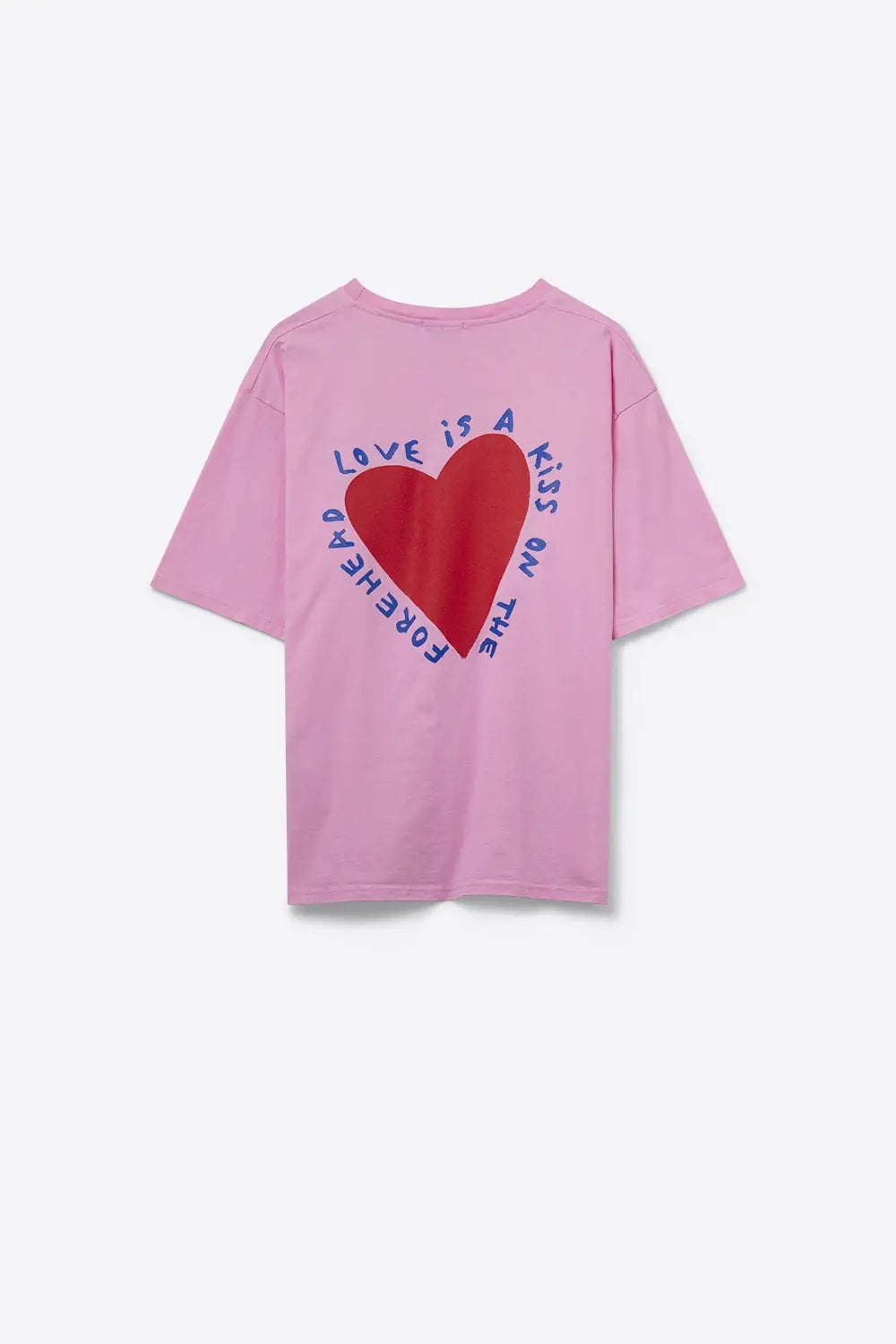 Pink T-shirt With Love is a Kiss on the Forehead - One Size / Pink - Tops
