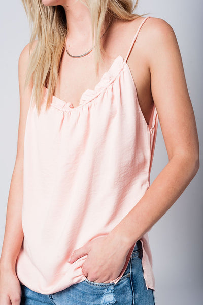 Pink top with open back detail