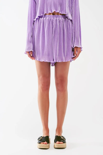 Q2 Pleated Short in lilac