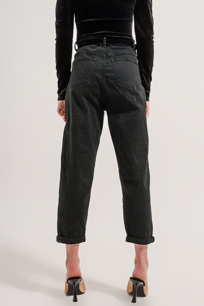 Pocket detail jeans in black