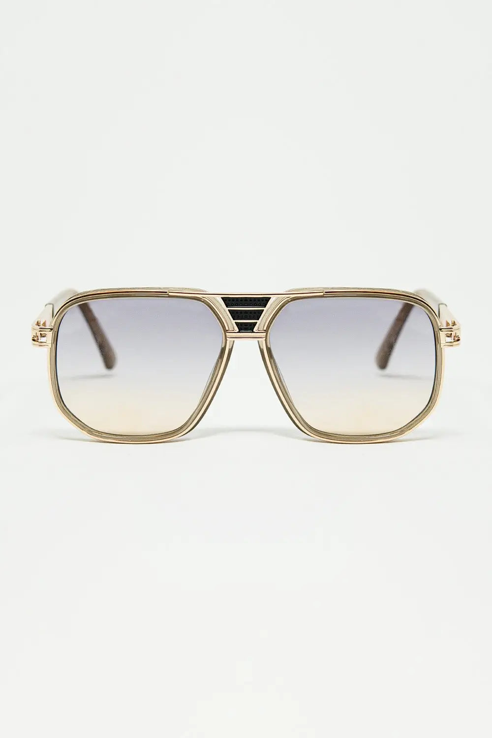 Q2 polished beige acetate frame sunglasses