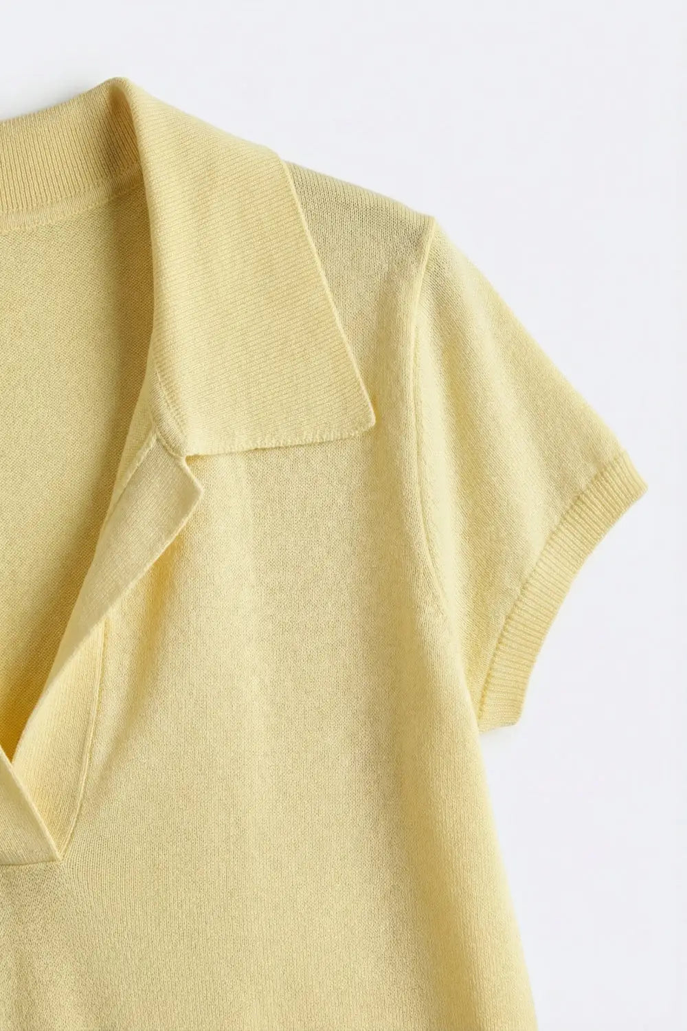 Polo à manches courtes en maille douce de couleur jaune - One Size / jaune