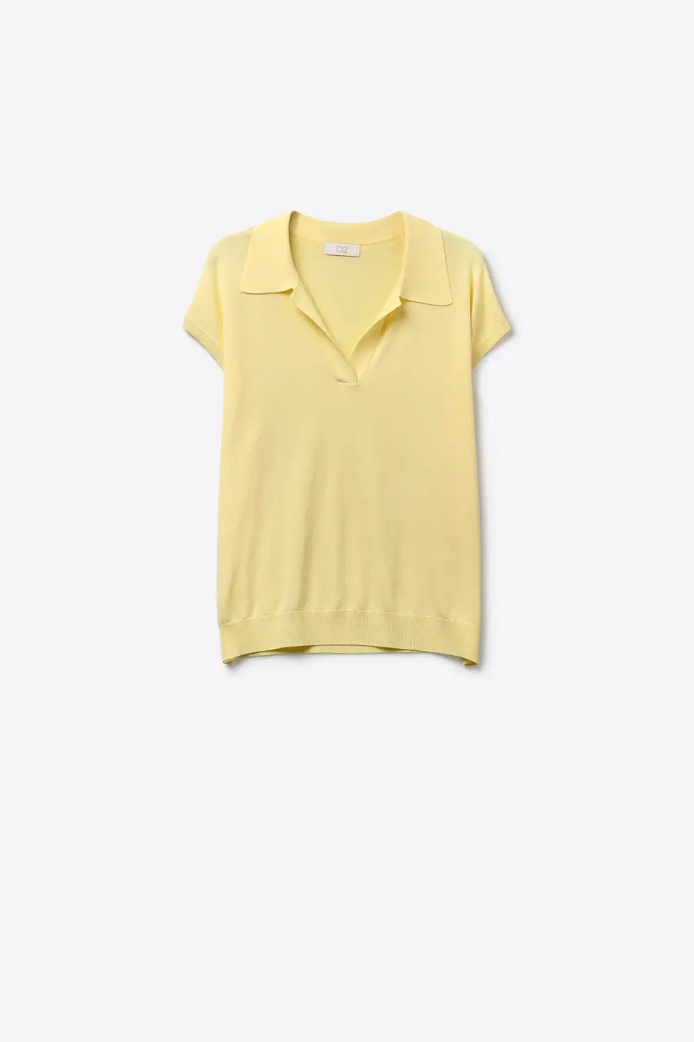 Q2 Polo à manches courtes en maille douce de couleur jaune