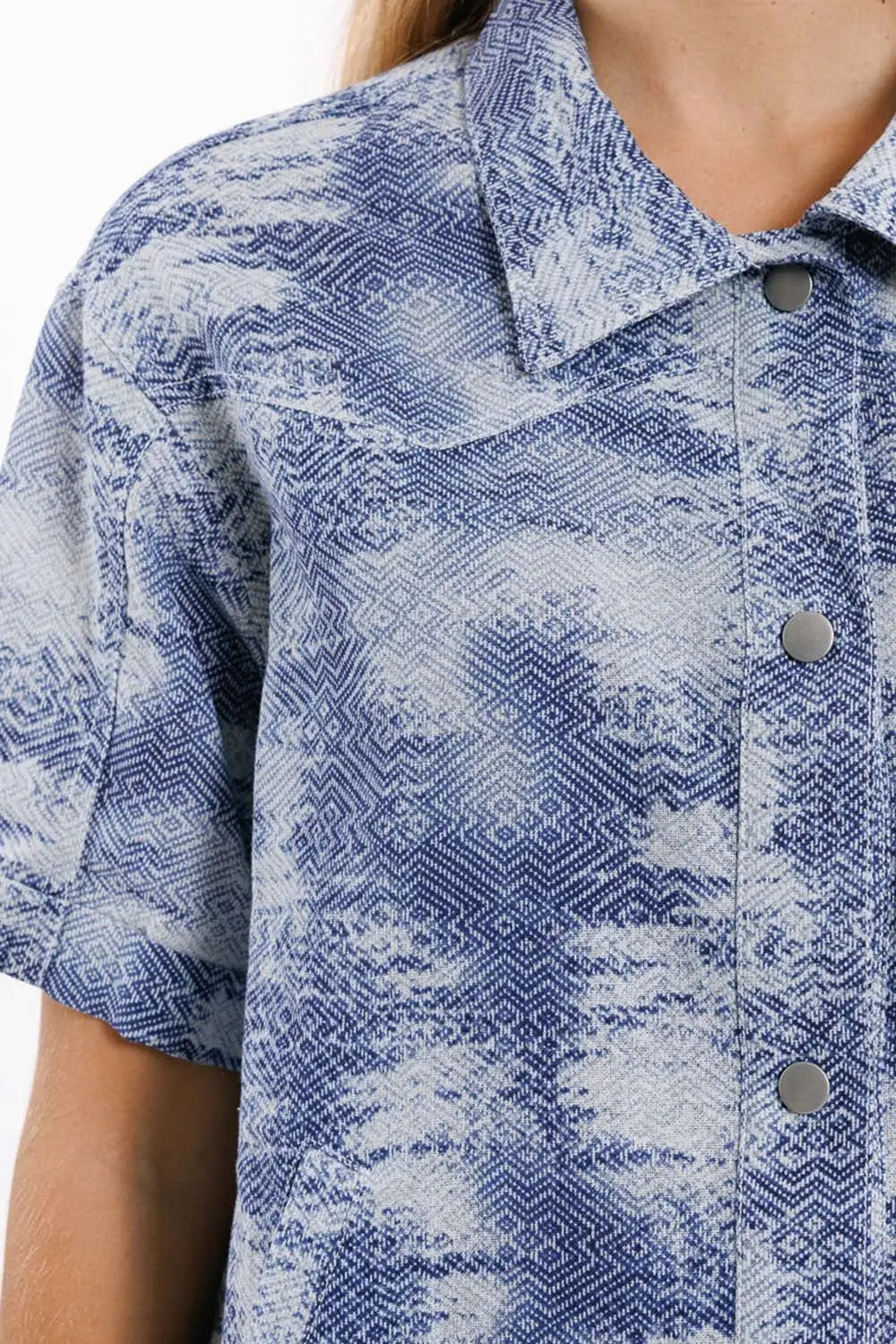 Polo boutonné en bleu Tie Dye - Tee-Shirt