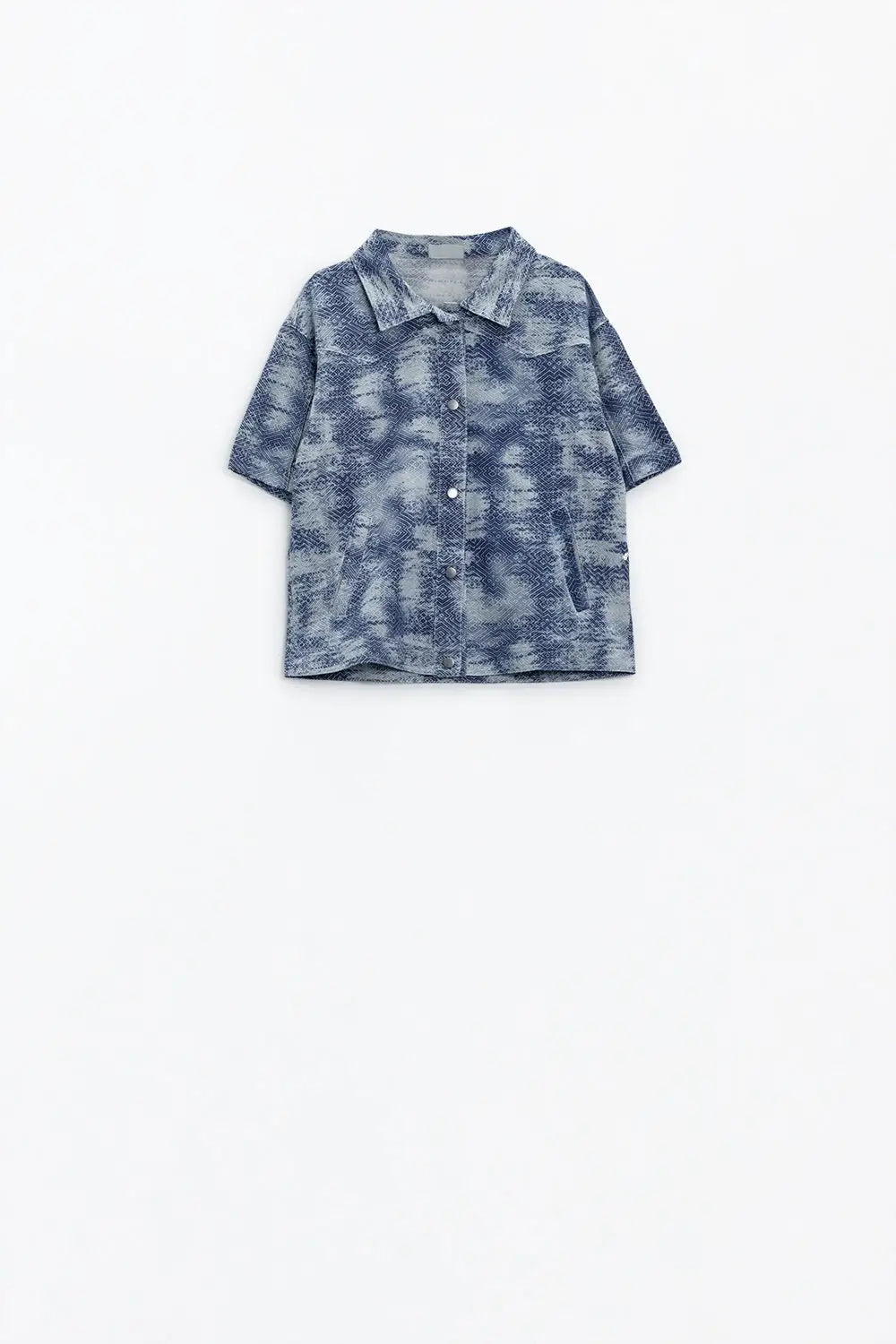 Polo boutonné en bleu Tie Dye - Tee-Shirt