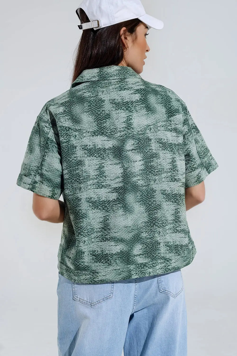 Polo boutonné en Tie Dye vert - Tee-Shirt