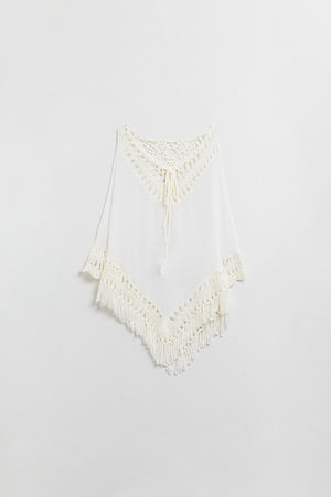 Q2 Poncho In Cream