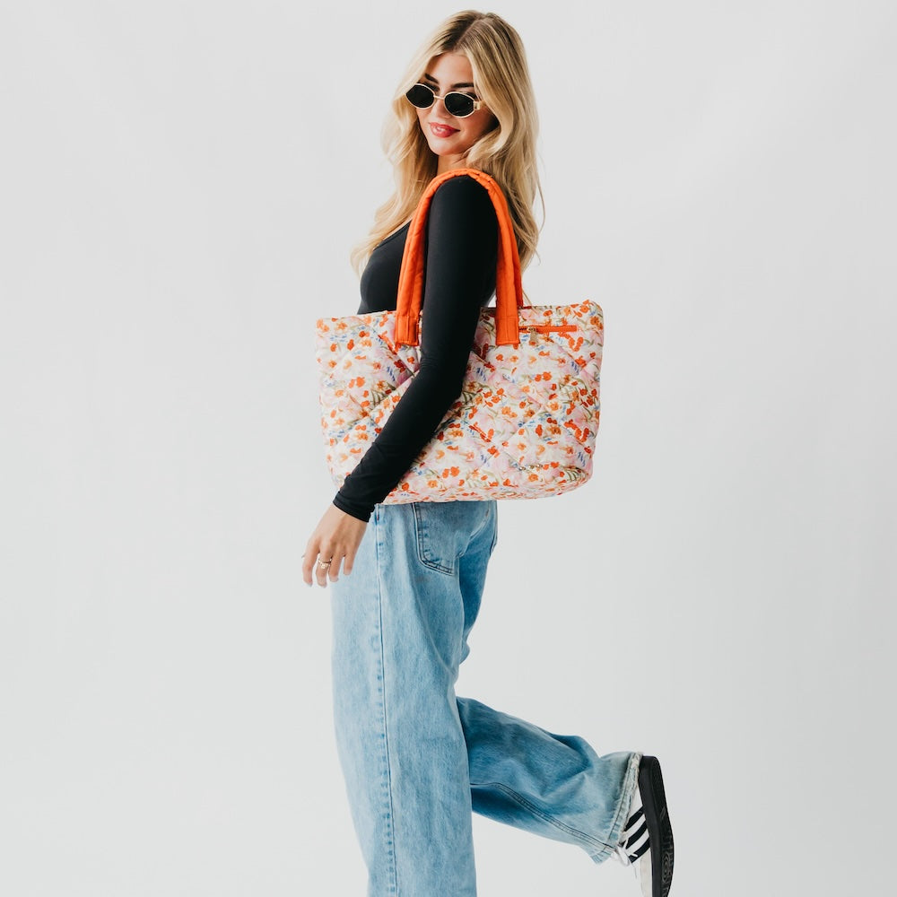 Presley Puffer Quilted Tote Bag With Pouch - MELISSA JEAN