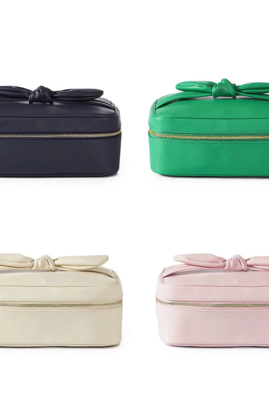Gold Madelyn Bow Makeup Bag