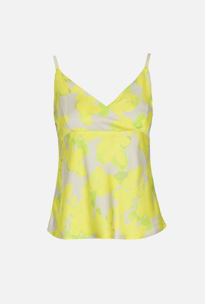 Q2 Print cami top in lemon yellow