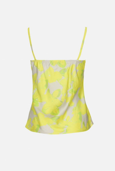 Print cami top in lemon yellow