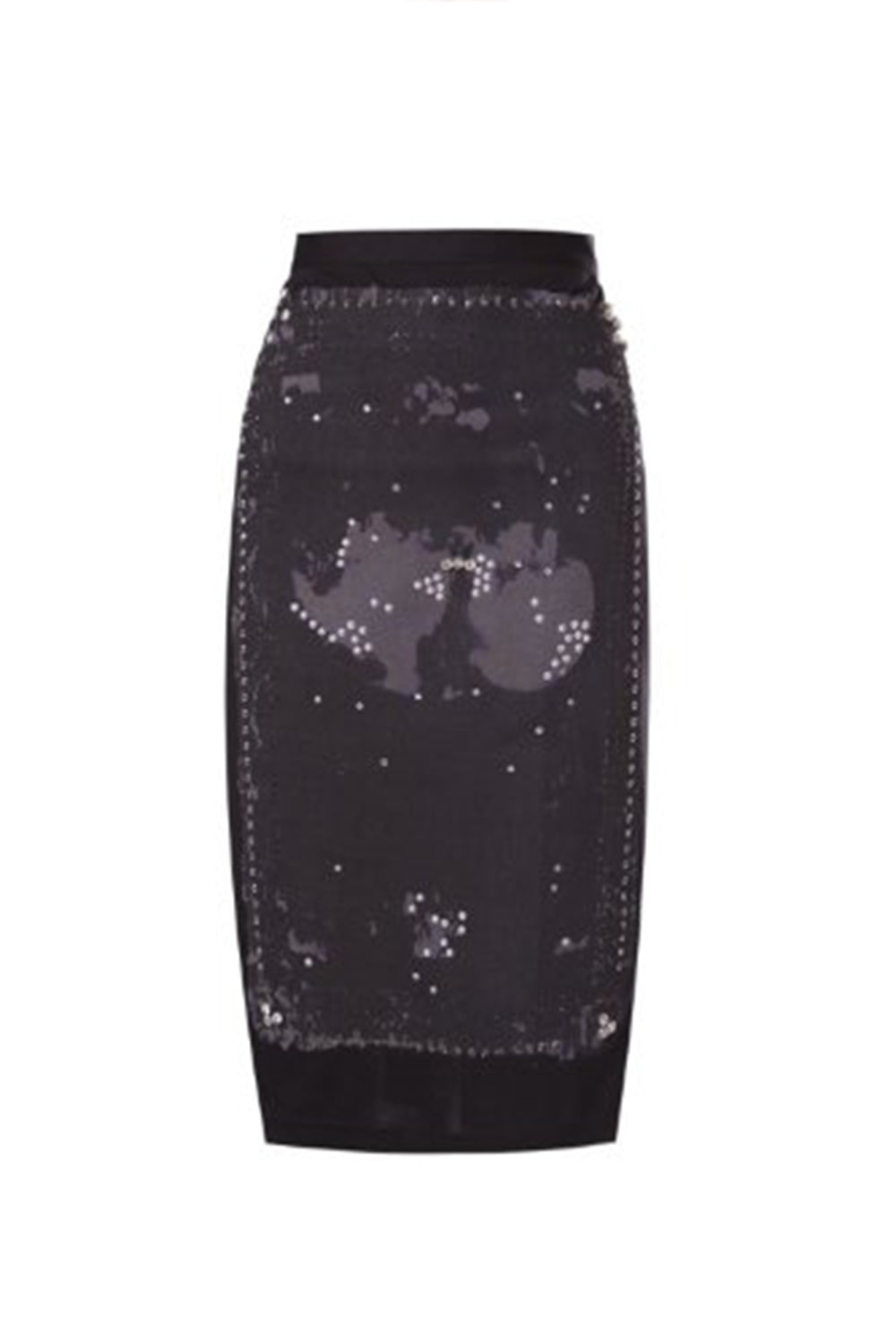 printed Sleek bodycon skirt in black