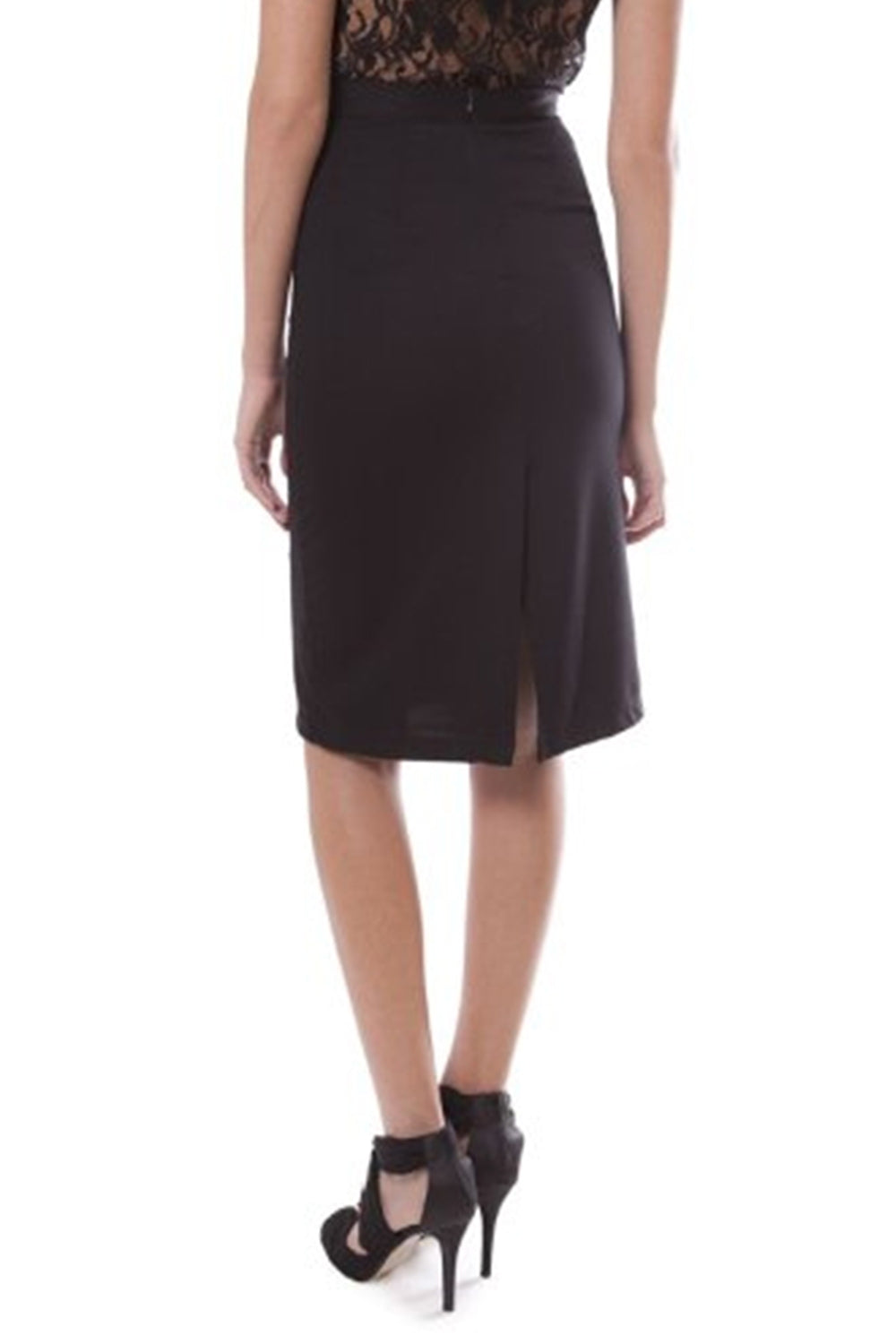 printed Sleek bodycon skirt in black