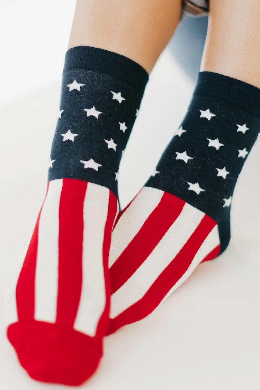 God Bless America USA Socks - Red Stripes - Socks