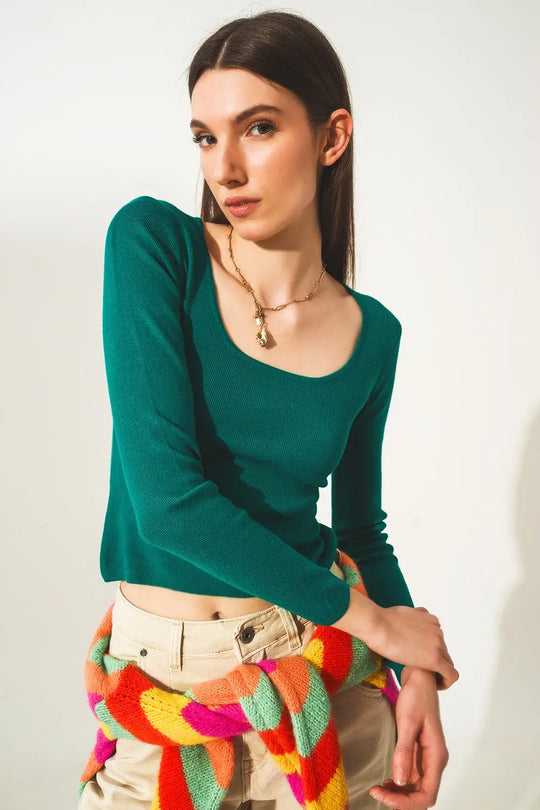 Pull à dos ouvert vert - Pulls