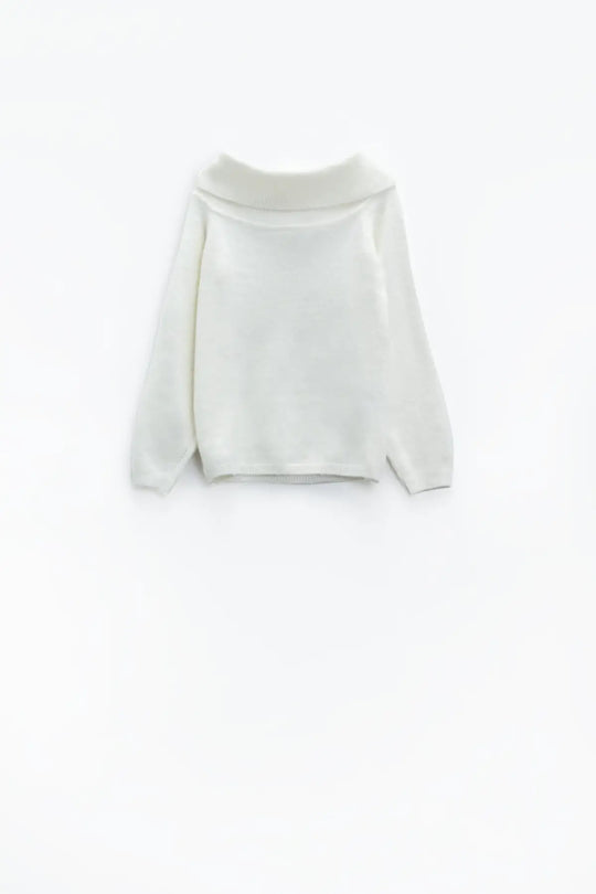 Q2 Pull blanc à encolure bateau