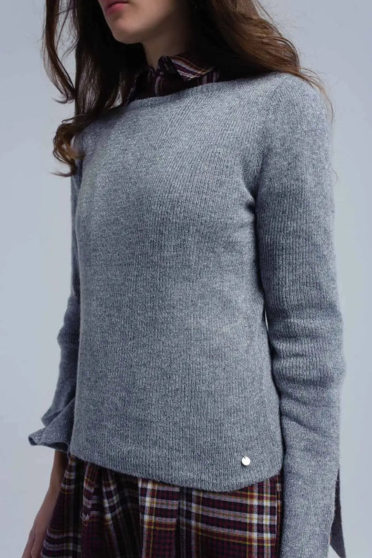 Pull brillant gris - Pulls