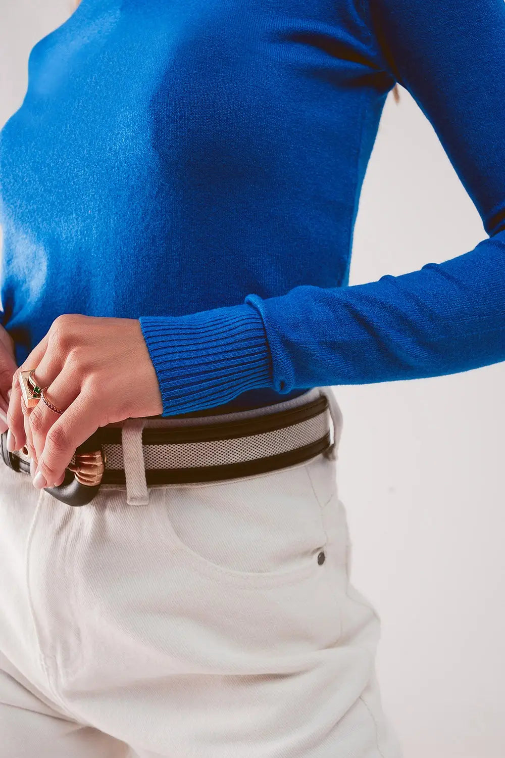 Pull col montant Bleu - Pulls