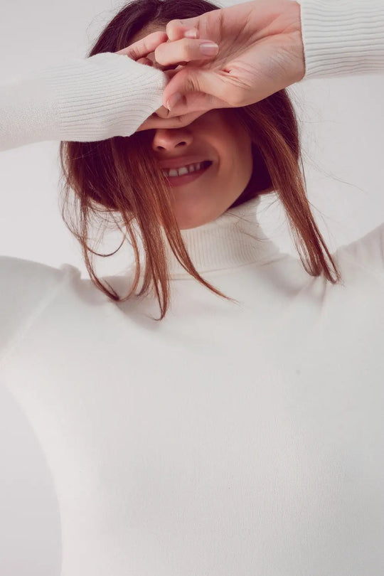 Pull col montant creme - Pulls