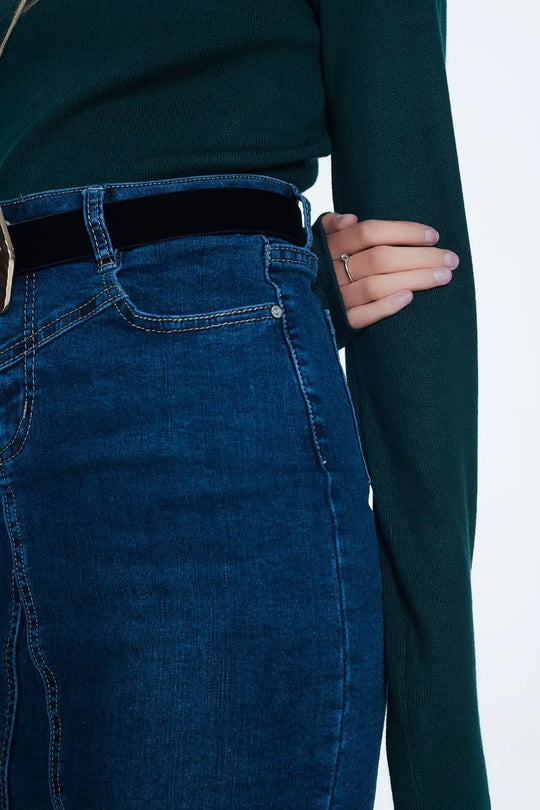 Pull côtelé ajusté avec encolure à volants vert - Pulls
