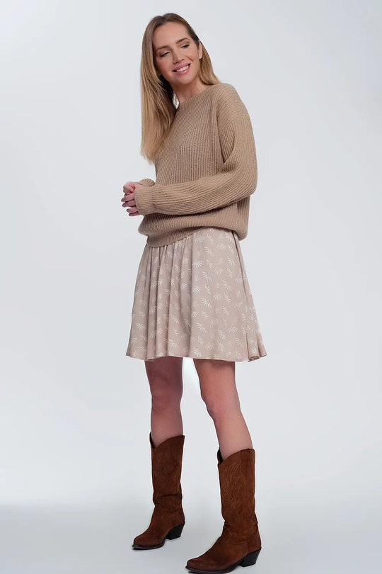 Pull côtelé beige clair - Pulls